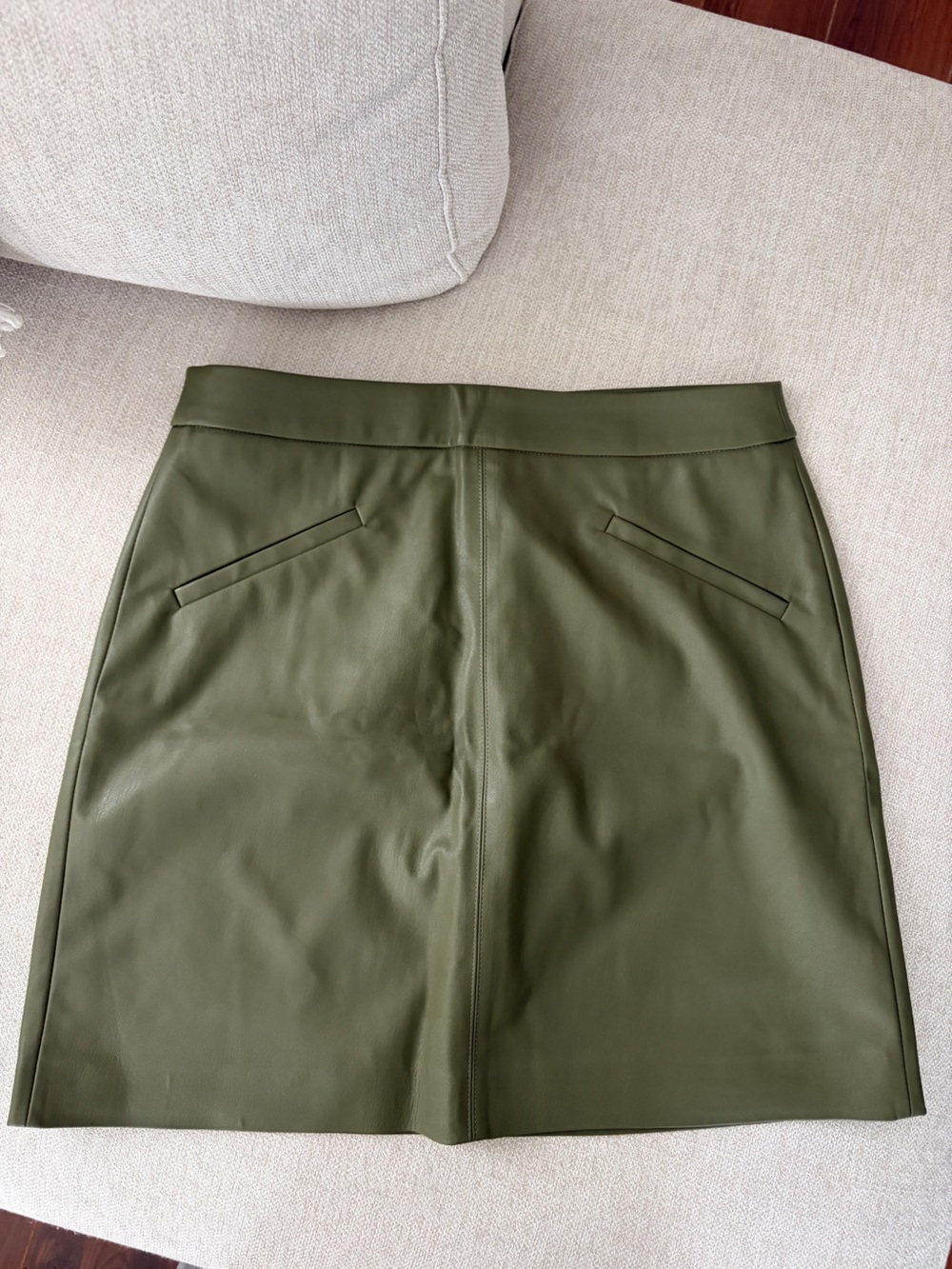 RW&CO. Olive Faux Leather Mini Skirt
